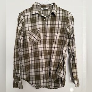Anine Bing Green Plaid Shirt